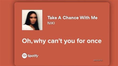 niki take a chance with me makna